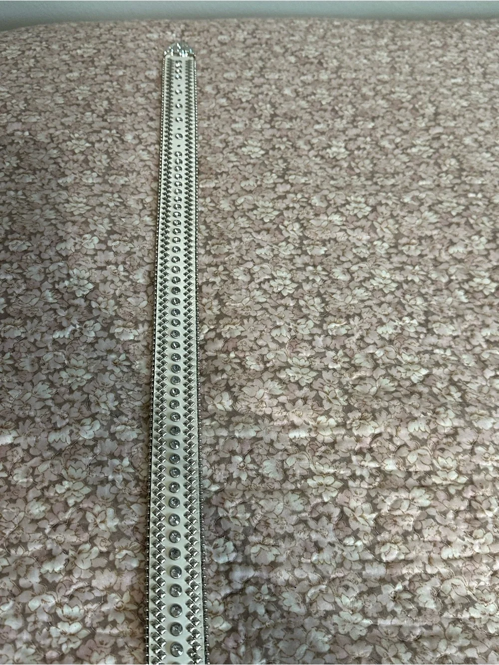 Rhinestone Embellished White Women's Belt